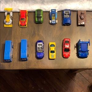 12 piece set of different cars
